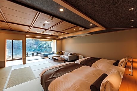 Special Plan, Non-Smoking, Japanese-style Room (With Open-air Bath) (12 tatami + Western-style Room) (Sleeps 3) With Breakfast & Dinner