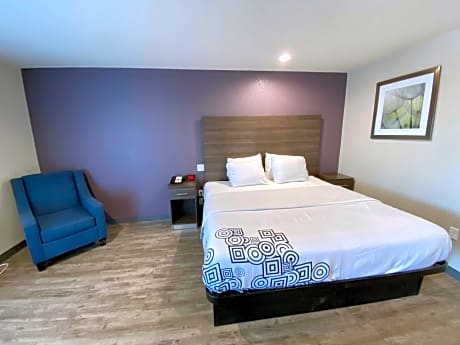 suite-1 king bed, non-smoking, flat screen television, full kitchen, dining table, high speed internet access, full breakfast