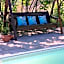 Domaine Charente Glamping Familyroom Le Jardin with external toilet & shower house & outdoor kitchen