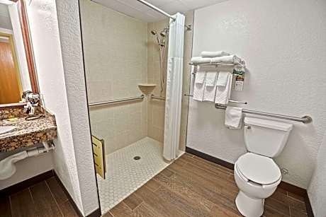 Suite King Bed Mobility Access Comm Assist Roll In Shower Whirlpool Microwave Fridge NSMK Breakfast
