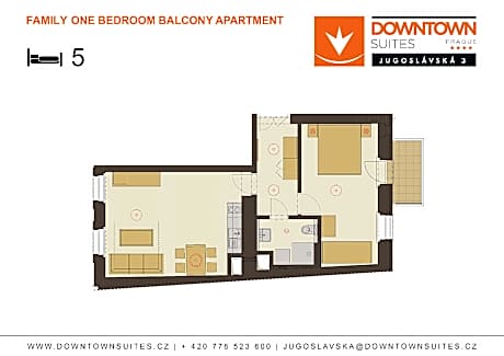 1-Bedroom Family Apartment with Balcony
