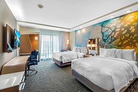 Queen Room with Two Queen Beds and Roll-in Shower - Mobility and Hearing Accessible