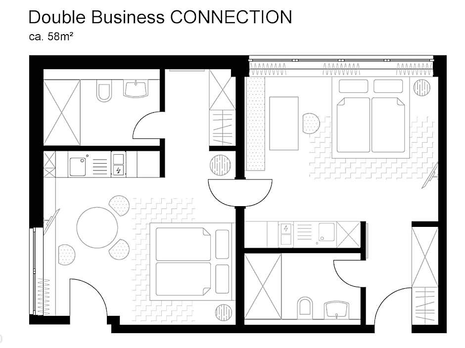 Photo 1 of 6 of 2-Bedroom Apartment for 4 Adults with Kitchenette