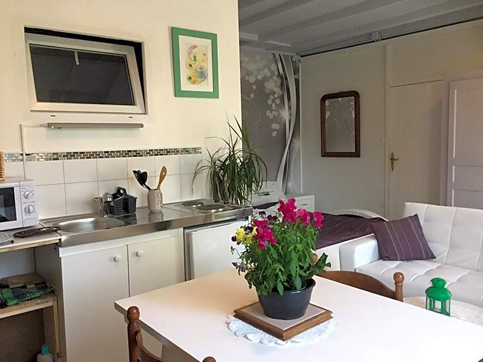 GITE 33 m2 - STUDIO avec kitchenette , espace salon, TV, 2 personnes PISCINE WIFI CLIM près Saint EMILION et du Périgord