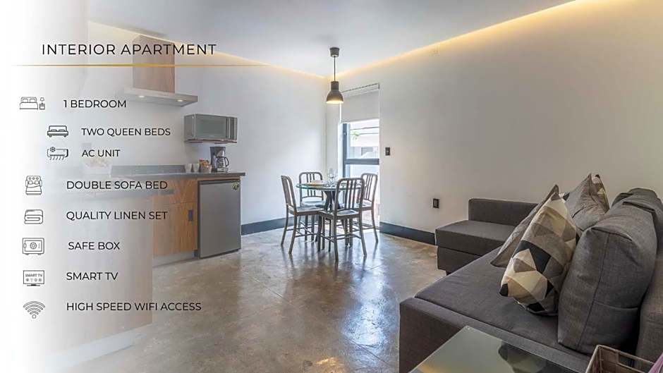 Zielo 1Bdrm 1bath fits 6 AC Rooftop views