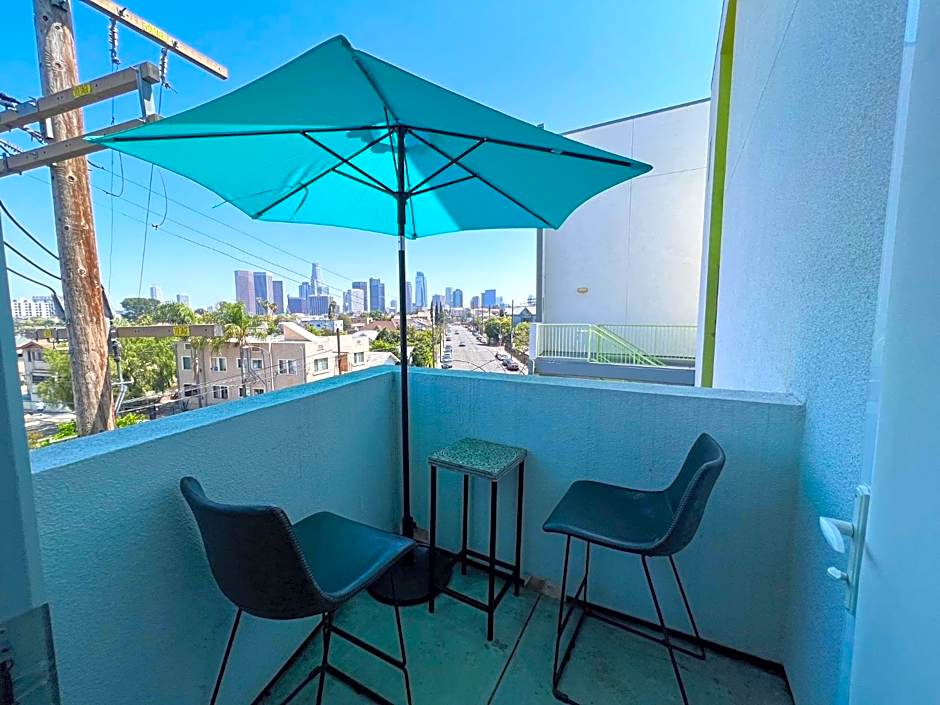 Downtown Los Angeles Skyline balcony view Modern Penthouse