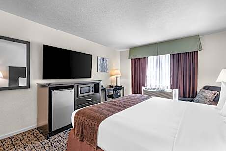 1 KING BED,MOBILITY ACC,COMMASSIST,ROLL SHWR,NSMK,CONTINENTAL BREAKFAST