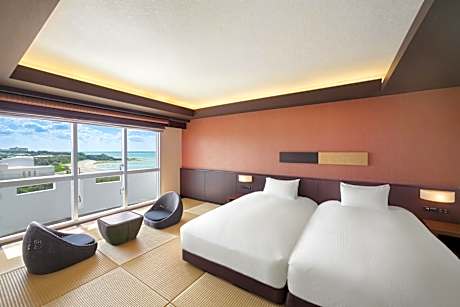 Okinawa Style Twin Room with Ocean View