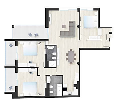 Three-Bedroom Apartment
