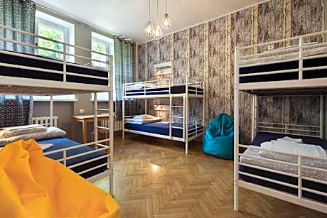 Bed in 6-Bed Dormitory Room with Shared Bathroom