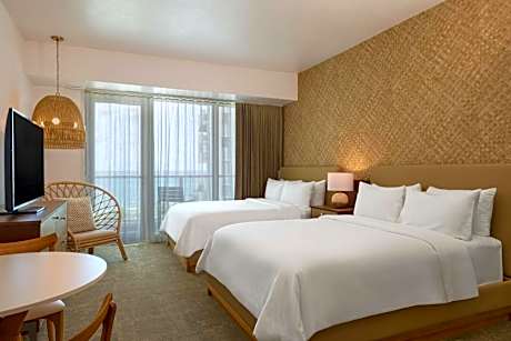 Studio with Two Queen Beds and Partial View