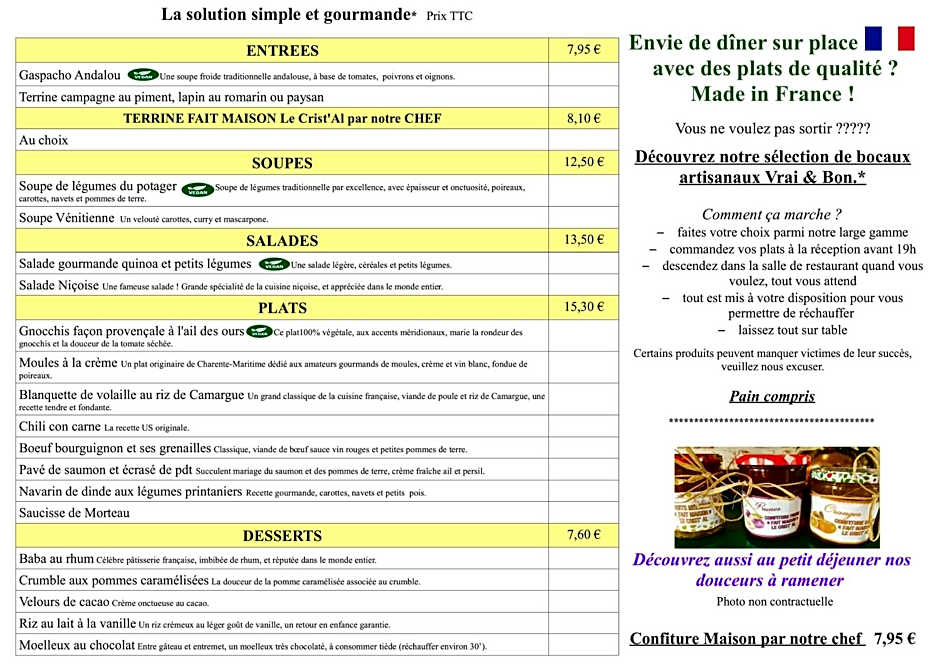 Le Crist'Al, hôtel climatisé, front de mer, proche du centre ville, et solution de restauration