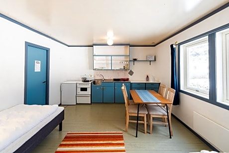 Family Room with Kitchen and Shared Bathroom