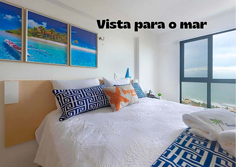 Flat com 2 quartos - Vista Morro do Careca - 250m Mar e Garagem