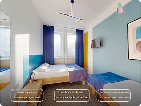 Private Triple Room with Shared Bathroom