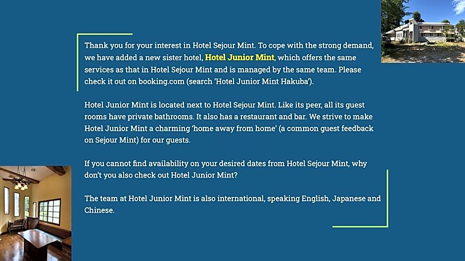 Hotel Sejour Mint in Hakuba