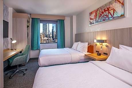 Double Room with Two Double Beds and Roll-in Shower - Mobility Access