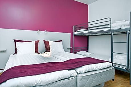 Family Room with One Double Bed and One Single Bunk Bed