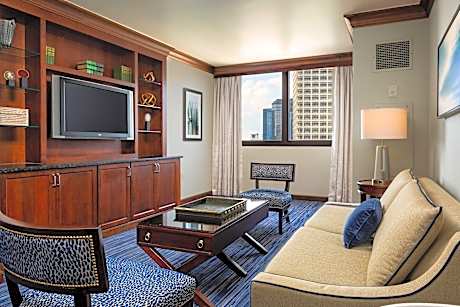 Club lounge access, Presidential Suite, 1 King, Sofa bed, Harbor view, City view, Balcony