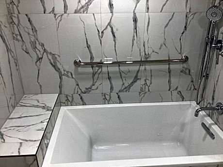 1 King Suite Separate Bath Walk in Shower Sofa Bed