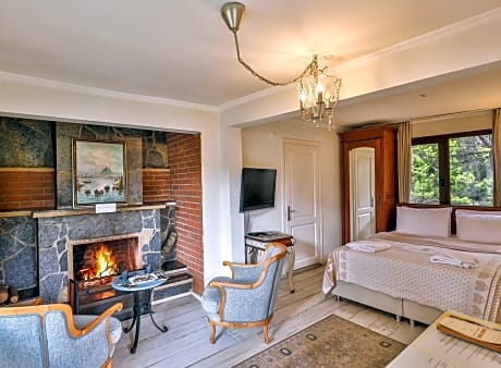 Double Room with River View and Fireplace
