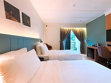 Room with Two Single Beds and Balcony - Garden View