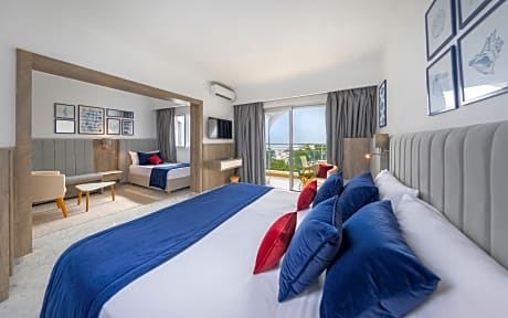 family room with garden view