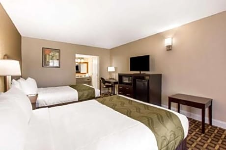 Double Room with Two Double Beds with Pool View - Non-Smoking