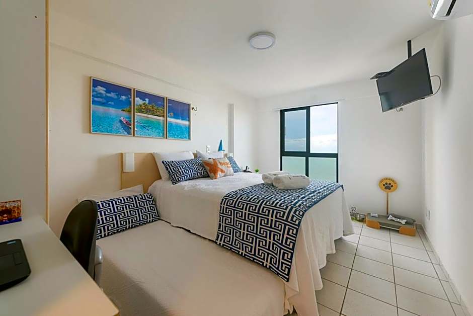 Vista Mar da PRAIA de PONTANEGRA 2 quartos Wifi 55 MB capacidade para até 6 pessoas e PET friendly