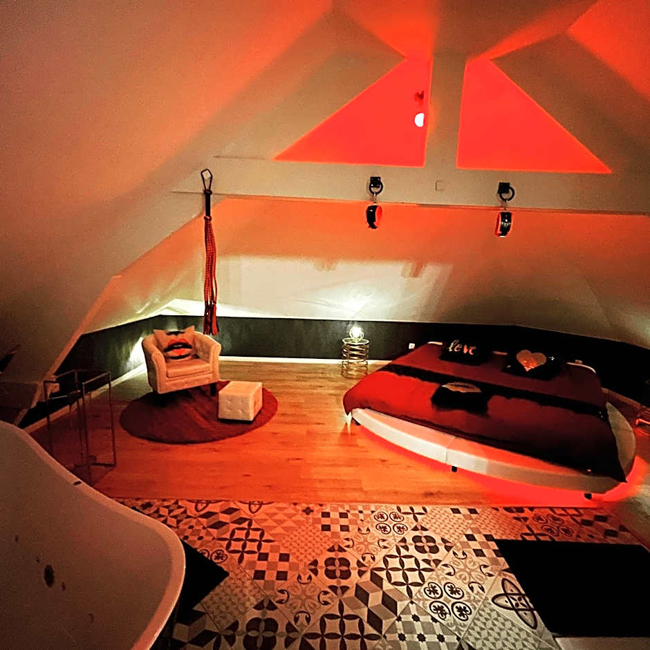 Redroom Loveroom Chambre Spa privative Insolite Thème 50 nuances de grey