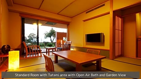 Standard Room with Tatami area with Open Air Bath and Garden View