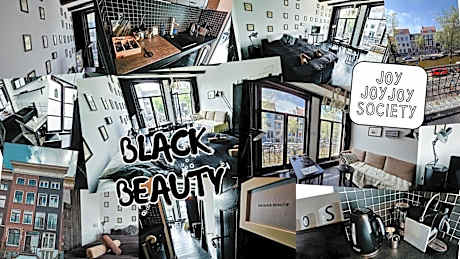JoyJoyJoy the Black Beauty ecolicious studio in a canal house with French balcony with view on the canals