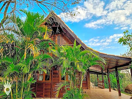 Chalé europeu com vista para natureza no interior