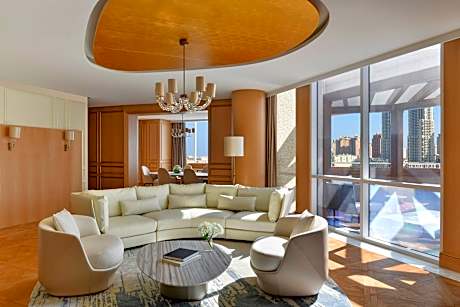 the katara suite, club lounge access, 1 bedroom suite, 1 king, pool view, terrace