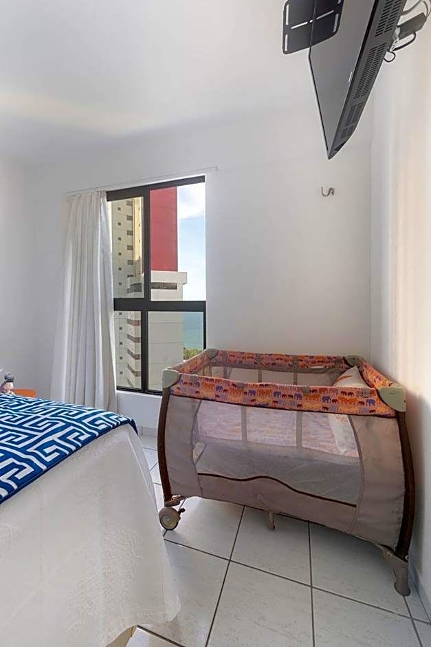Flat com 2 quartos - Vista Morro do Careca - 250m Mar e Garagem