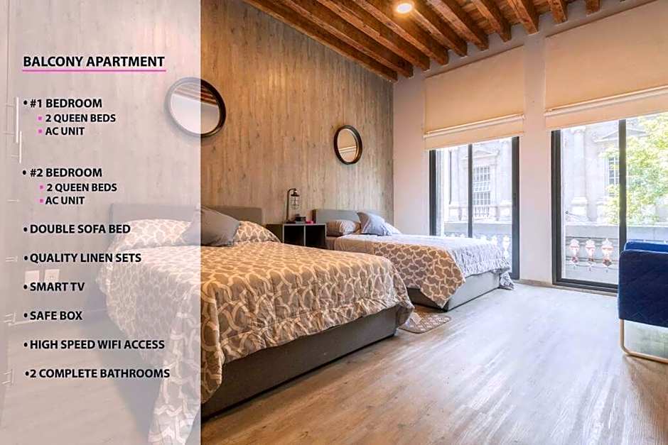 105 Centrico Zocalo apt 2Bdrm 2bath AC Rooftop