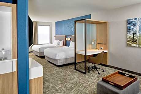 Queen Suite with Two Queen Beds, Roll-In Shower and Sofa Bed - Mobility Access