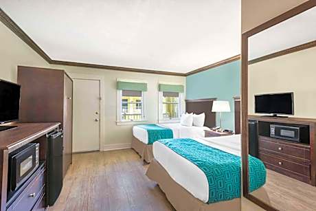 Room with two double beds, poolside, nonsmoking
