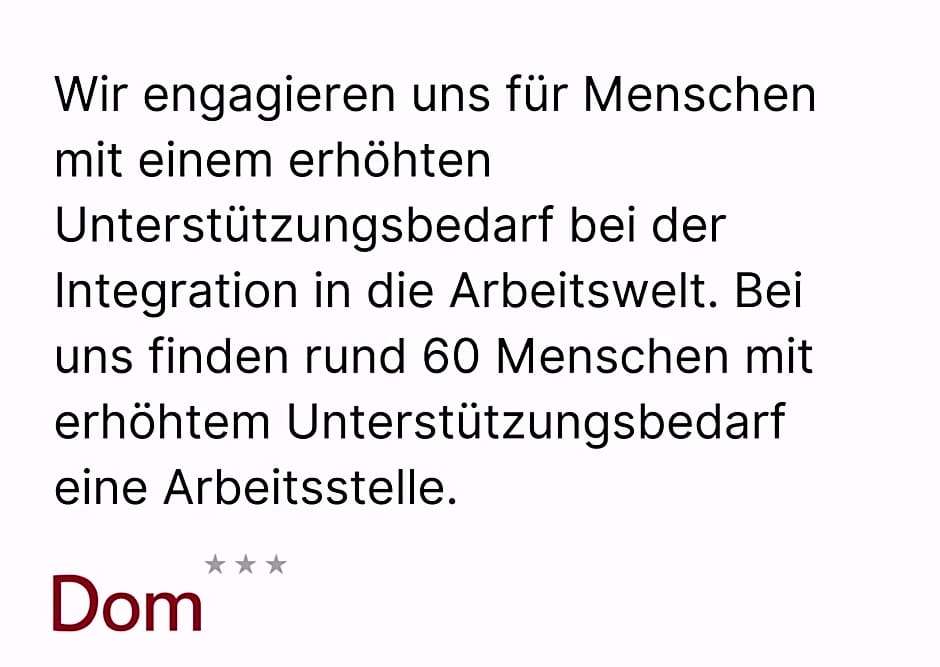 Hotel Dom - das Hotel mit dem Integrationskonzept