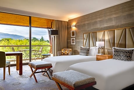 Twin Bed Garden View With Balcony