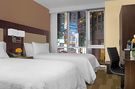 2 QUEEN BEDS MOBILITY ACCESSIBLE WITH TUB 25USD MAND CHG - 40 INCH HDTVS REFRIGERATOR-MICROWAVE-POD COFFEE BRWR
