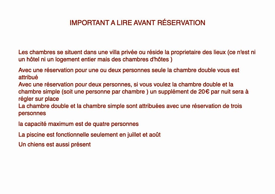 Chambre d'hôte " Le Ponant "