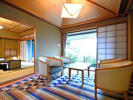 Superior Japanese Style Room with 12.5+8 Tatami with Open-Air Bath - Meal Served in Room