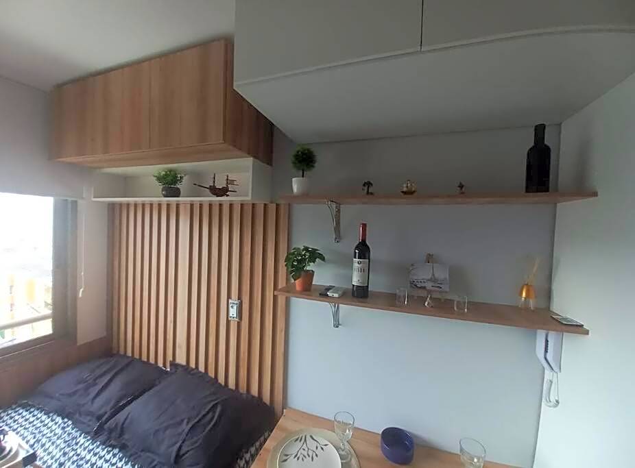 Studio aconchegante em frente a praia