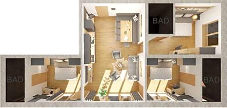 Three-Bedroom Apartment with View
