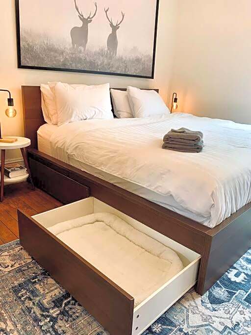 Pet-Friendly Space #3 at Doggy Digs, King Bed and Office