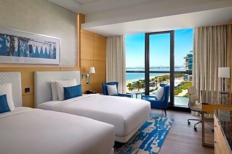 Grand Deluxe Room with 2 Double Beds and Partial Sea View