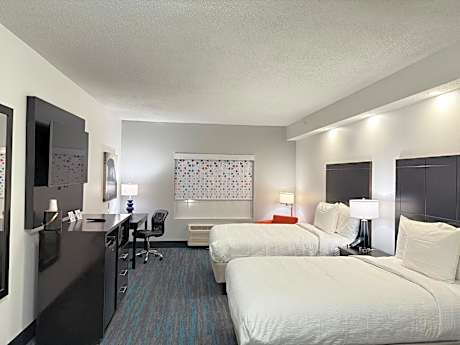 Double Room with Two Double Beds and Roll-In Shower - Disability Access/Non-Smoking