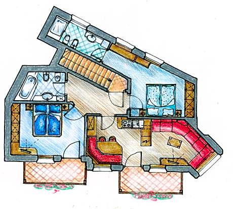 Two-Bedroom Apartment with Balcony - Attic