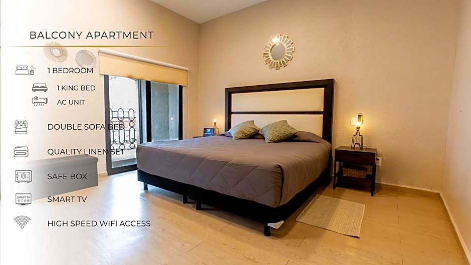 304 Balcony apt Walk to Zocalo AC Rooftop